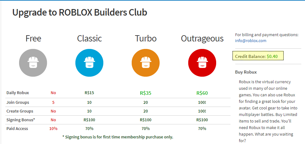 Buying Robux With Roblox Credit