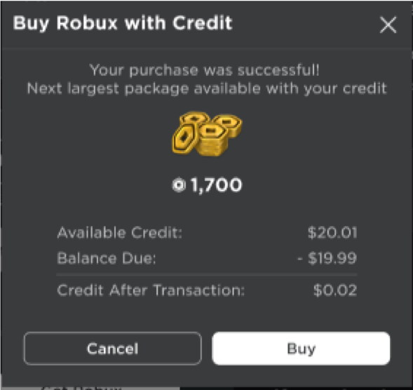 Usando Crédito do Cartão Presente – Suporte Roblox