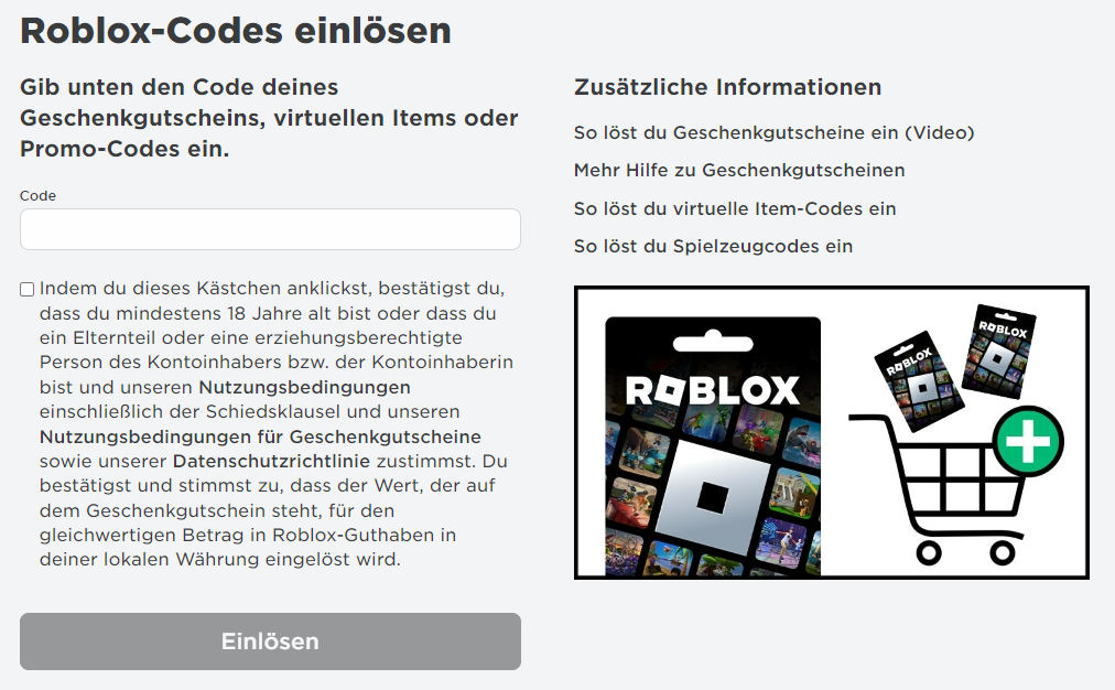 Wie löse ich einen PromoCode ein? Roblox Kundendienst