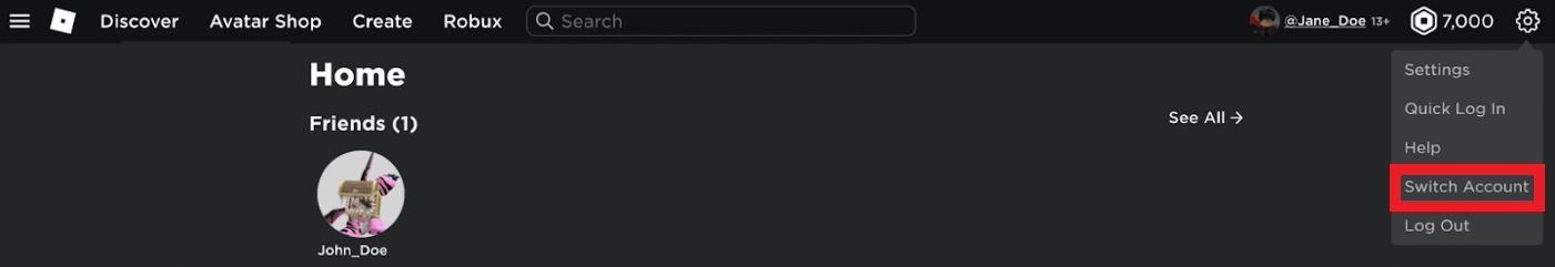 Account Switching – Roblox Support