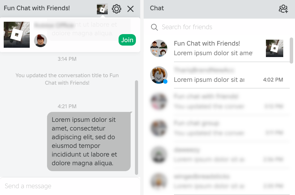 Party chat, on Web – Roblox Support