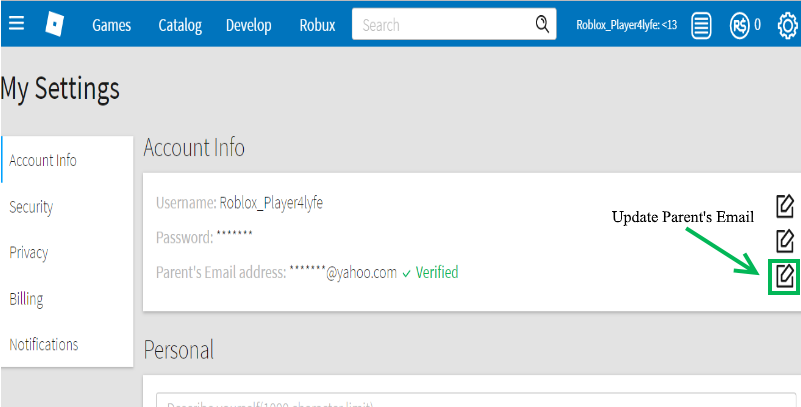 How Do I Change My Account Email Roblox Support - update email help article update parent s email button png