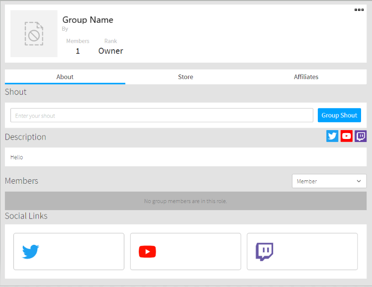 Social Links On Group Descriptions Roblox Support - click save once you save the links this is how the social links will look on the group page