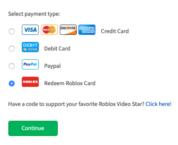 Roblox Star Code Roblox Support - payment page png