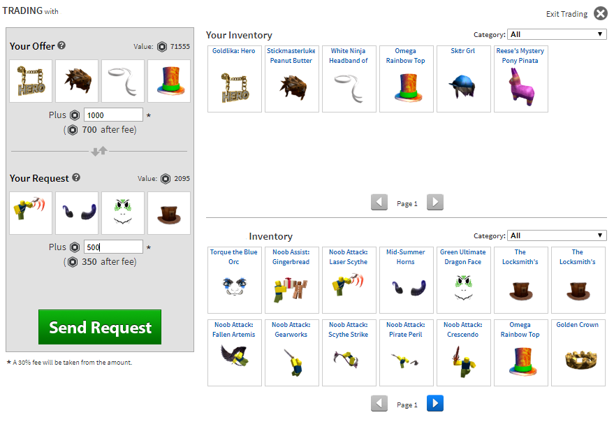 Trading System Roblox Support - free roblox add