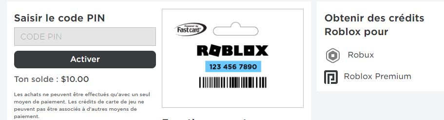 Comment Activer Des Cartes De Jeu Roblox Support Roblox - how to put a robux code in roblox on a phone