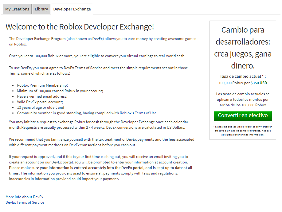 Programa De Cambio Para Desarrolladores Devex Preguntas - roblox developers page 100