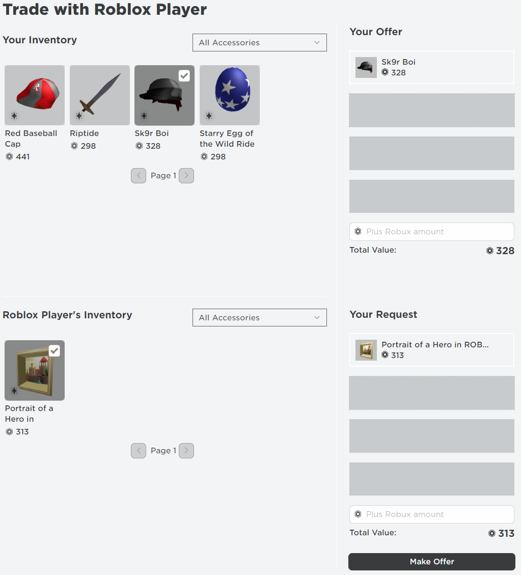 Roblox Inventory System