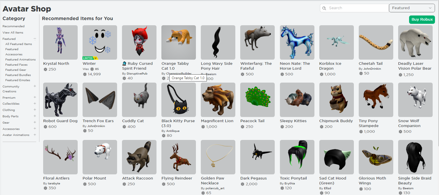 The Avatar Shop Roblox Support - roblox community catalog