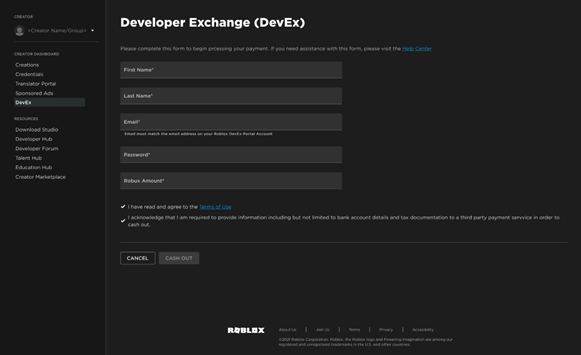 Developer Exchange (DevEx) FAQs – Roblox Support